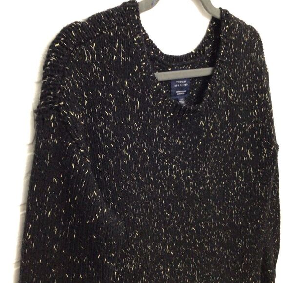 AEO vintage boyfriend black gold knit American eagle outfitters sweater in small - Picture 3 of 11